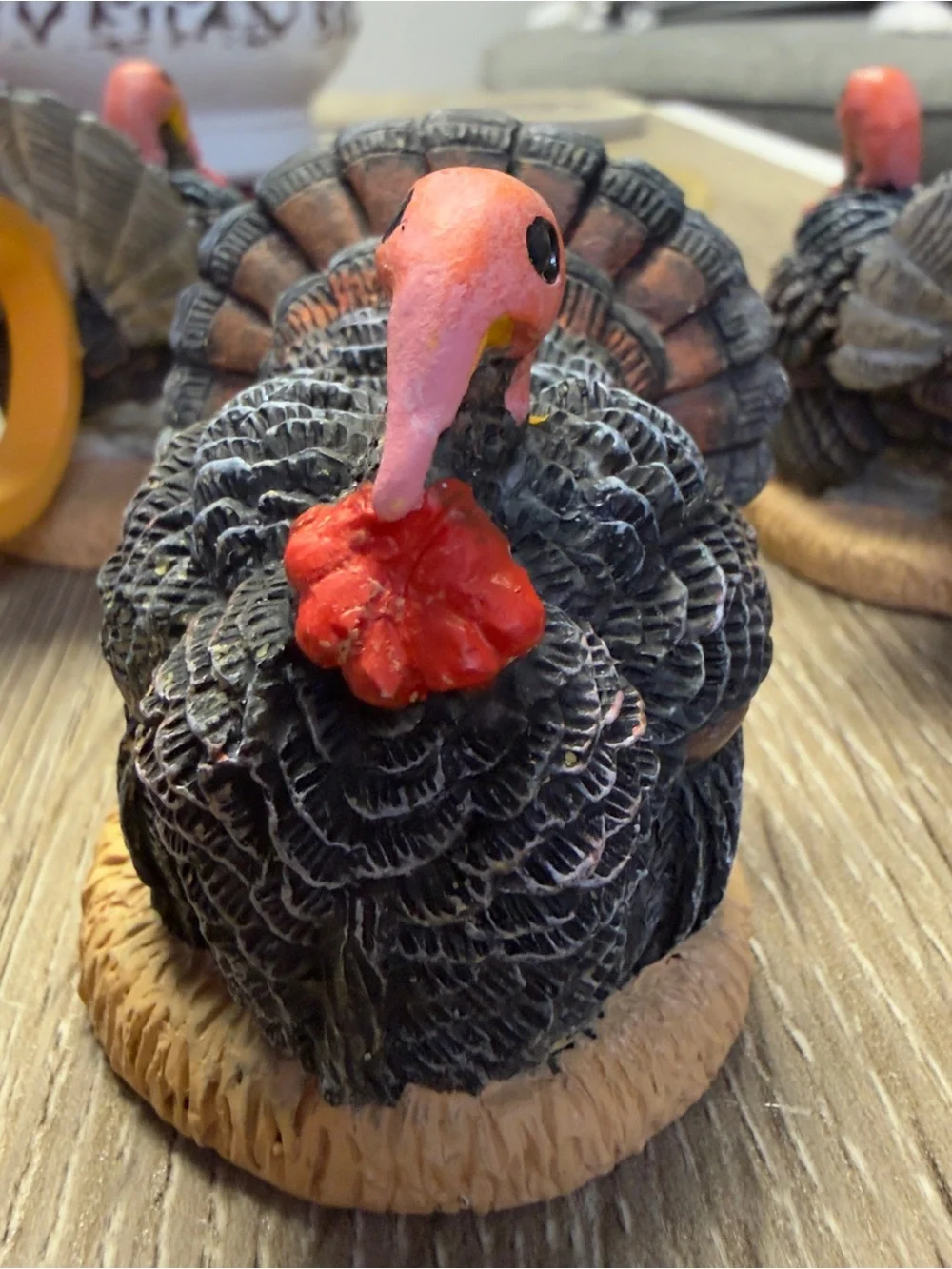 Vintage Turkey Napkin Rings Set 6 Dayton's MarshallField's Hudson's Thanksgiving